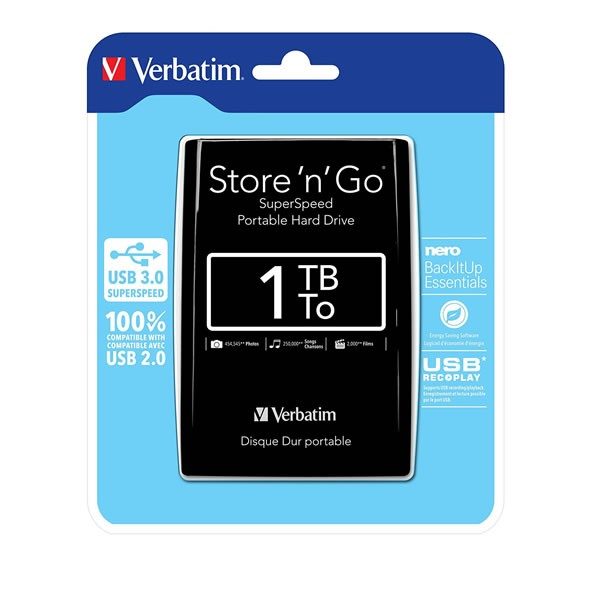 Σκληρός Δίσκος 1TB USB 3.0 Verbatim Store n Go Portable black