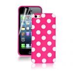 Θήκη σιλικόνης Pink White Dots για iPhone 5 και 5s