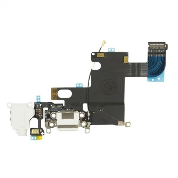 Καλωδιοταινία Flex φόρτισης και ακουστικών για iPhone 6 Λευκό Charging port dock Audio flex Connector