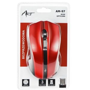 Ασύρματο ποντίκι Optical wireless mouse USB AM-97 κόκκινο