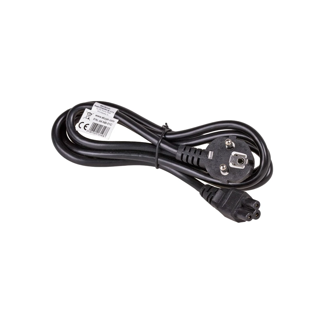 Καλώδιο Ρεύματος Laptop με 3Pin 1.5m 3x0.75mm² CEE 7/7 / IEC C5 (Akyga AK-NB-01C)
