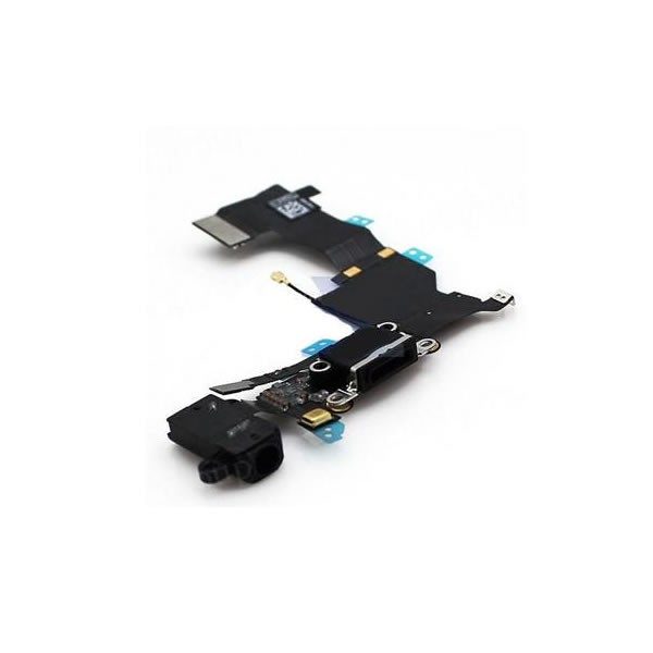 iPhone 5 SE﻿ Dock Connector Charging Port and Headphone Jack Flex φόρτισης/ ακουστικών μαύρο