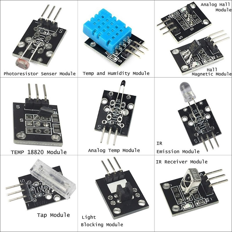 37 in 1 Sensor and modules Kit for arduino