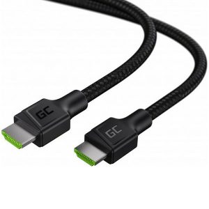 Green Cell HDMI 2.0 Braided Cable HDMI male - HDMI male 1.5m Μαύρο