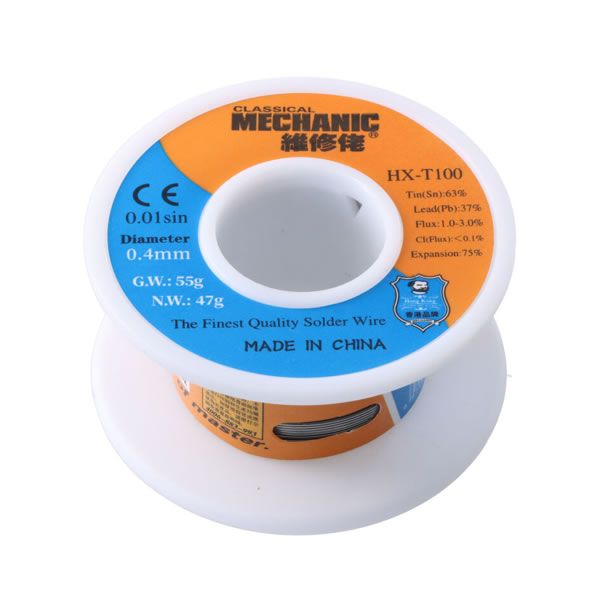 Κόλληση HX-T100 0.4mm Tin Lead Rosin Core Solder Soldering Wire