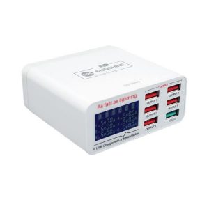 Sunshine Βάση Φόρτισης με 6 Θύρες USB-A Quick Charge 3.0 σε Λευκό χρώμα (SS-304Q)