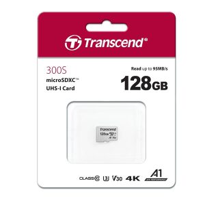 Κάρτα μνήμης Transcend 300s microSDXC 128GB Class 10 U3 V30 A1 UHS-I