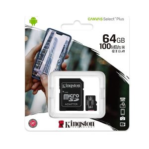Kingston Canvas Select Plus MicroSDXC 64GB Class 10 U1 V10 A1 UHS-I με Adapter