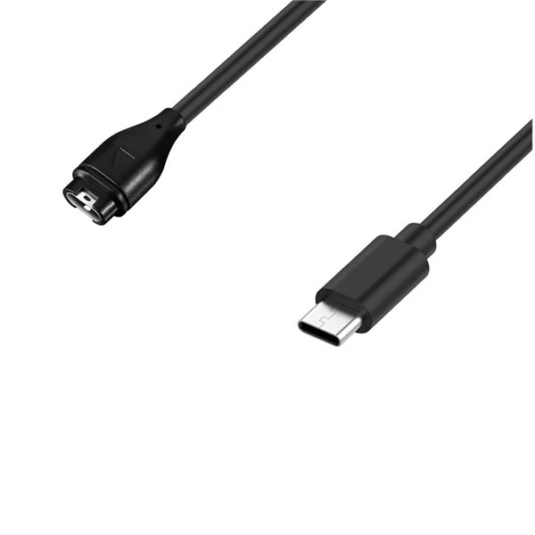 Cable Type C charging Smartwatch GARMIN FENIX 7, 6, 6X, 6S, 5, 5X, 5S, 5 Plus Vivoactive 3 etc HD24 1m. black
