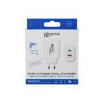 Prio Φορτιστής USB-A και Θύρα USB-C 65W PD Quick Charge 3.0 Λευκός