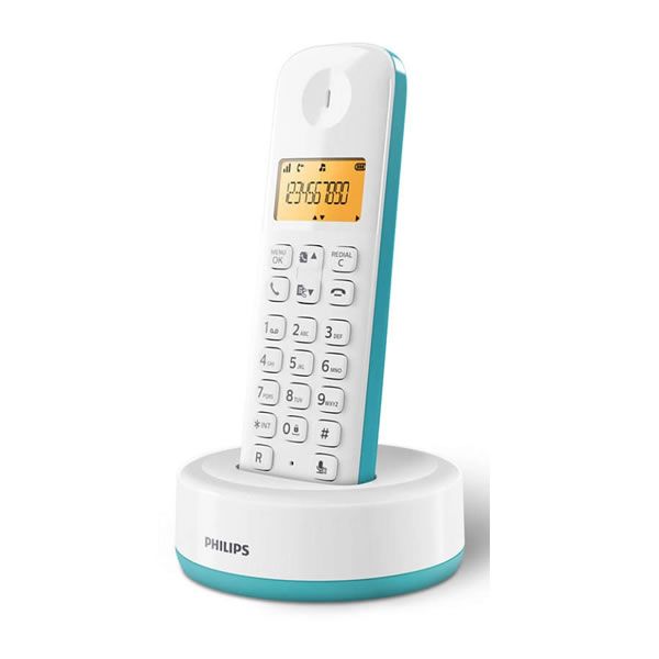 Ασύρματο τηλέφωνο Philips D1601T-34 με Ελληνικό μενού λευκό-πράσινο