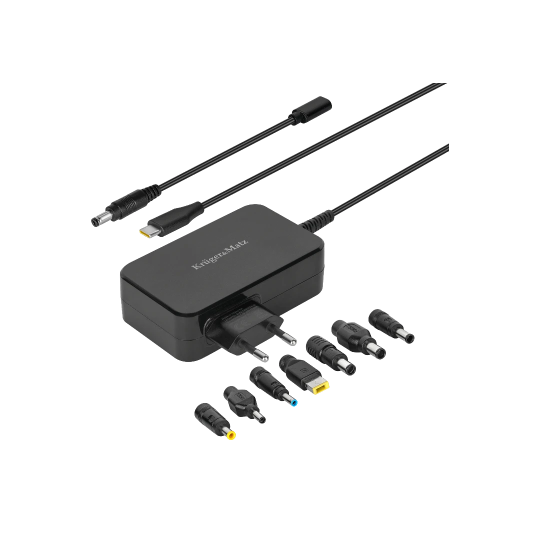 universal-power-adapter-krugermatz-90w-pd Universal Τροφοδοτικό Kruger&Matz 90W PD με 7 βύσματα