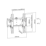 Επιτοίχια βάση τηλεόρασης (23-42") με κάθετη ρύθμιση