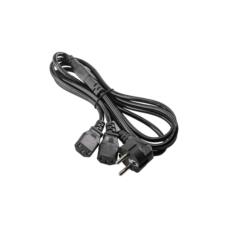 Καλώδιο ρέυματος διπλό "Y" CCA 3x0.5mm² CEE 7/7 / 2x IEC C13 1.8 m (Akyga AK-PC-04A)